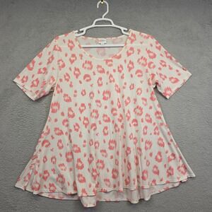 LuLaRoe Top Womens XL Lot of 2 White Animal Print Melissa‎ Tunic Floral Irma Top